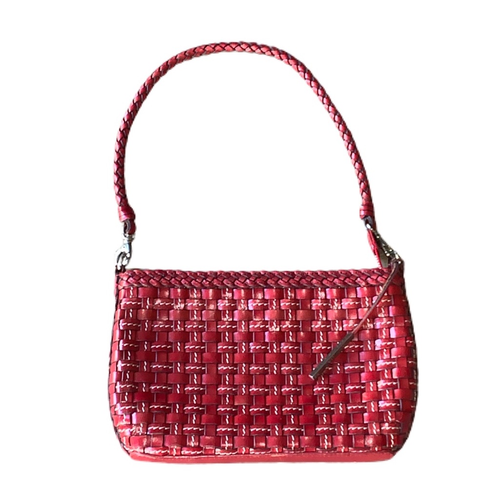 ELLIOTT LUCCA red leather woven shoulder bag